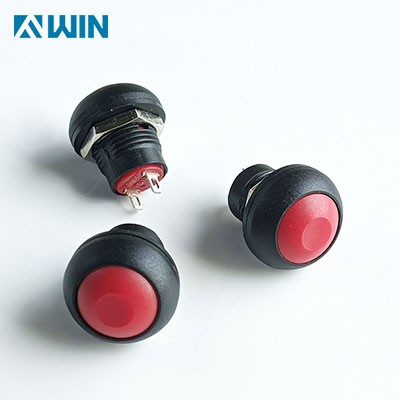 Red Round 12mm Push Button Switch 2 Pin