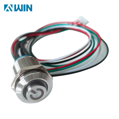 Blue LED Wired Power Metal Push Button Switch 12mm