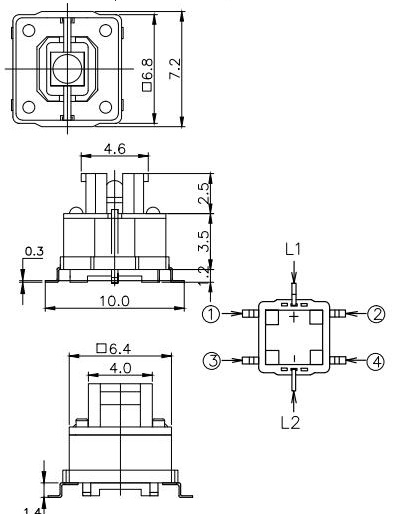 TS16 Series SMD Illuminated Tact Switch