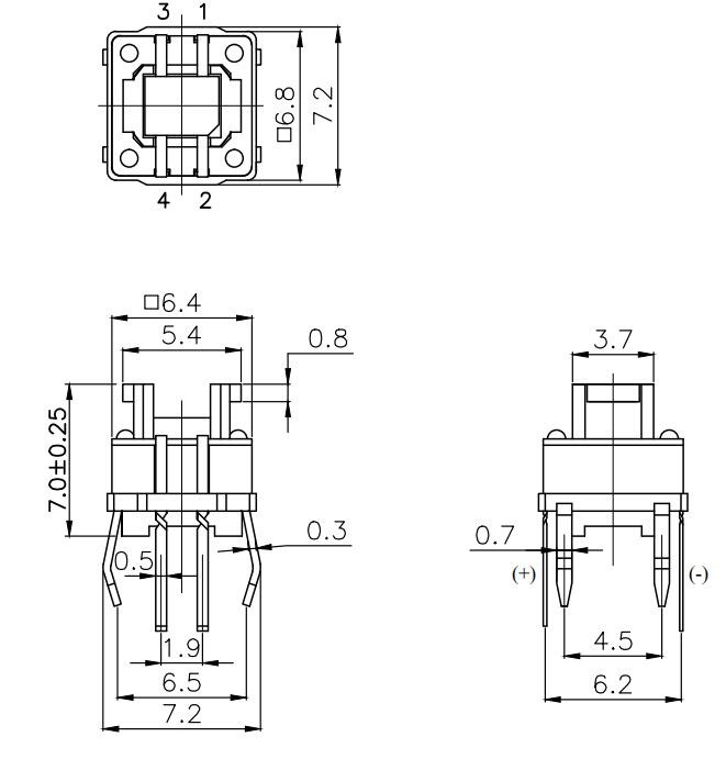 illuminated led tactile switch